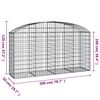 vidaXL Gabion Basket Silver Galvanized Iron 78.7 x 19.7 x 47.2 in