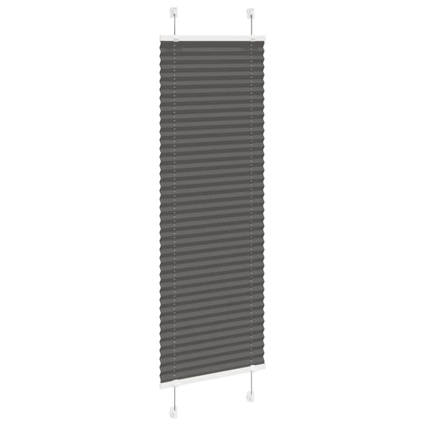 vidaXL Pleated Blind Black 100% Polyester 17.7x59.1 in