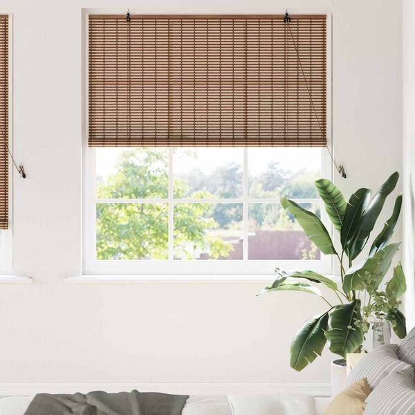 vidaXL Window Blind Geometric Brown 59.1" x 86.6" bamboo