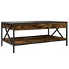 vidaXL Coffee Table Smoked Oak Engineered wood, Glass, Metal Medium