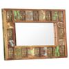 vidaXL Mirror Varied brown tones Solid reclaimed wood Medium