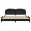 vidaXL Bed Frame "Viana" without Mattress Black 72"x83.9"Faux Leather