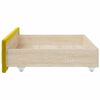 vidaXL Bed Drawer Yellow Engineered wood, Velvet (100% polyester) Standard