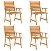 vidaXL Outdoor Dining Set Rich Wood Brown Solid Acacia Wood Medium