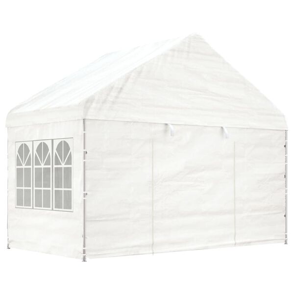 vidaXL Gazebo with Roof White 13.4'x7.3'x10.6' Polyethylene