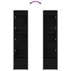 vidaXL Highboard Black Oak Engineered Wood Tall Cabinet Rectangular