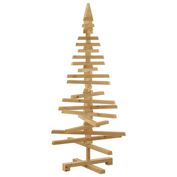 vidaXL Wooden Christmas Tree with Stand Brown 47.2" Solid pine wood