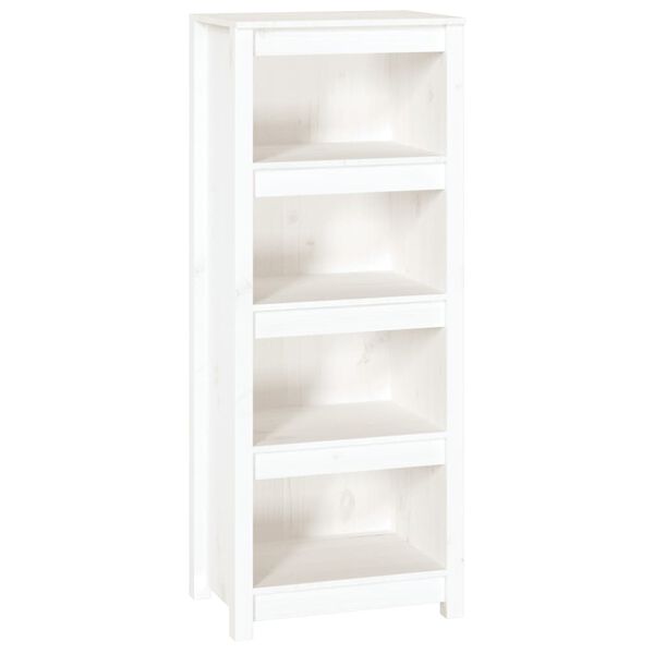 vidaXL Book Cabinet White Solid pine wood 19.7x13.8x49.4 in Book Cabinet
