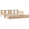 vidaXL Daybed With Trundle Natural Pine Solid Pine Wood 35.4x78.7 in