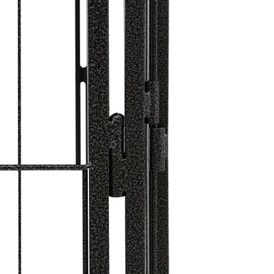 vidaXL 8-Panel Dog Playpen Black 39.4"x19.7" Powder-coated Steel
