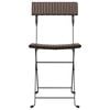 vidaXL Folding Bistro Chair Set of 8 Brown PE rattan, powder-coated steel