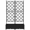 vidaXL Garden Planter 2 pcs Black 31.50 x 15.75 x 49.41 in Steel