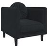 vidaXL Sofa Set Black Velvet, Plywood, Solid Wood 3 Piece