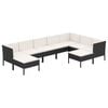 vidaXL Garden Lounge Set Black, Cream White
