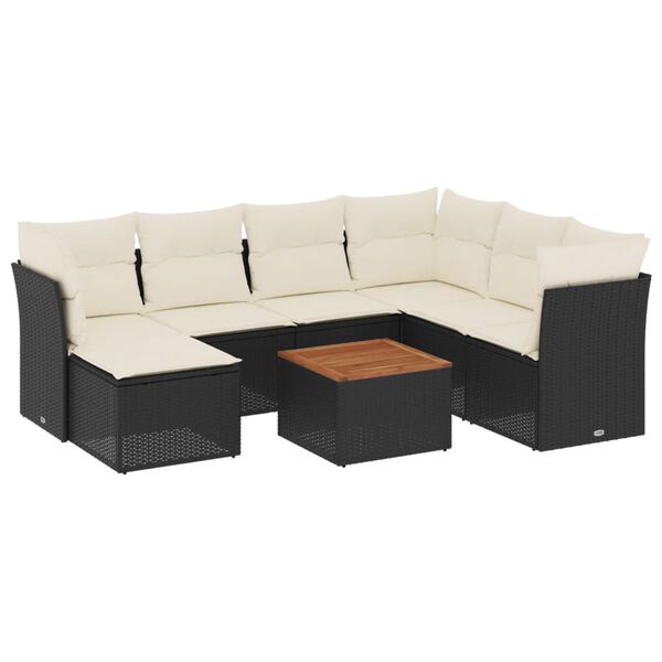 vidaXL Garden Sofa Set Black