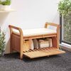 vidaXL Garden Storage Bench Cream White, Natural Wood