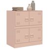 vidaXL Sideboard Pink Cold-rolled steel 26.4x15.4x28.7 in Sideboard