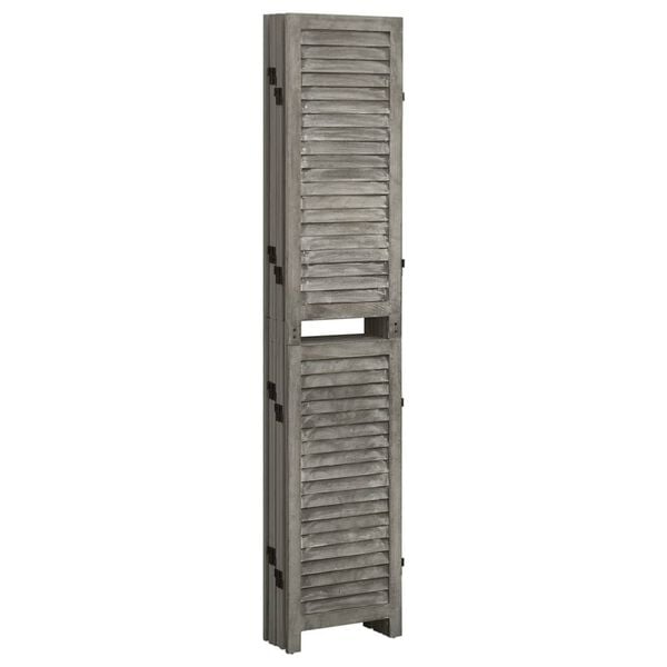 vidaXL 6-Panel Room Divider Grey 84.3x65.4" Solid Wood
