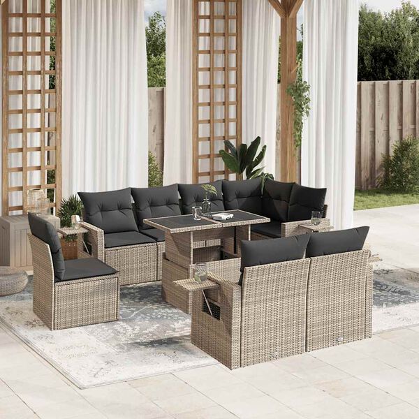 vidaXL Garden Sofa Set Light Grey