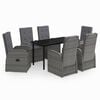 vidaXL Garden Dining Set Grey and black