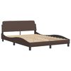 vidaXL Bed Frame Brown Faux Leather Double Rectangular Modern