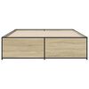 vidaXL Bed Frame Sonoma Oak Engineered Wood, Steel Double Durable