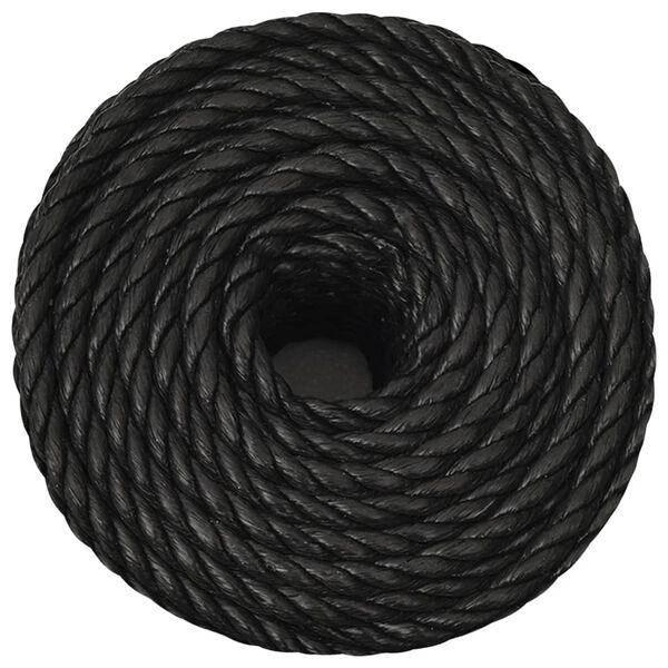 vidaXL Work Rope Black 0.47 " 820.2 ' Polypropylene
