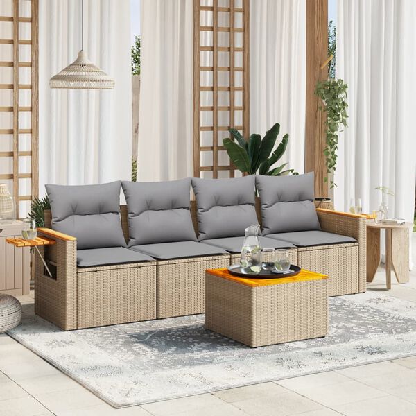 vidaXL Garden Sofa Set Beige