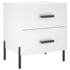 vidaXL Bedside Cabinet Set of 2 White Engineered Wood, Iron