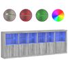 vidaXL Sideboard with LED Lights Gray Sonoma 111.4"x14.6"x39.4"