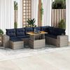 vidaXL 9 Piece Patio Sofa Set with Cushions Gray Poly Rattan