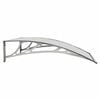 vidaXL Door Canopy Grey, Transparent Polycarbonate, ABS, Aluminum