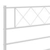 vidaXL Metal Bed Frame White Powder-Coated Steel King Size