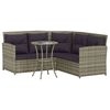 vidaXL 2 Piece L-shaped Couch Sofa Set with Cushions Grey Poly Rattan