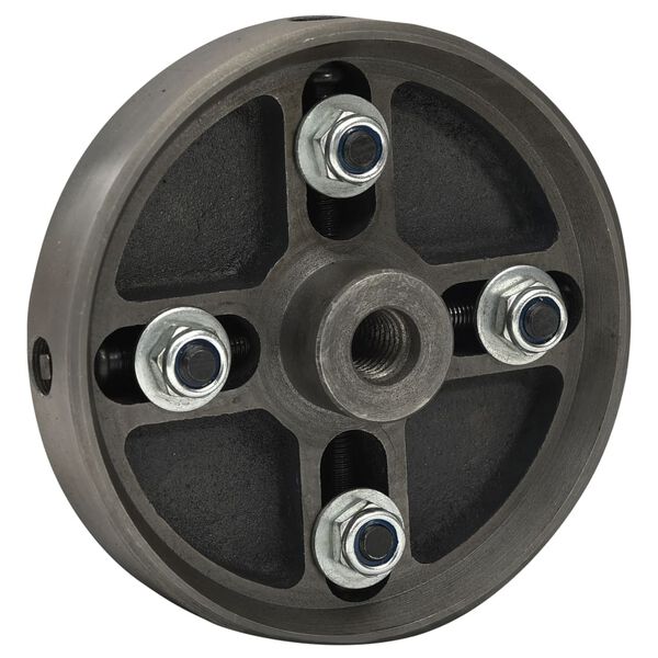 vidaXL 4 Jaw Wood Chuck with M18 Connection Steel Black 5.91x2.48"