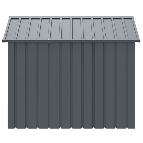 vidaXL Dog House Anthracite Galvanized Steel Medium Durable Dog House
