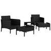 vidaXL Garden Lounge Set Black, White PE rattan, metal Small