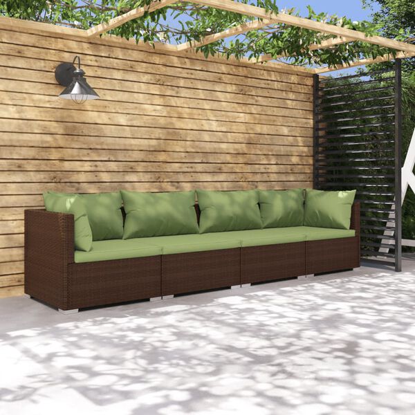 vidaXL Garden Lounge Set Brown PE rattan Large Modular