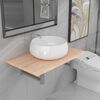 vidaXL Bathroom Furniture Set Oak Ceramic Medium Durable