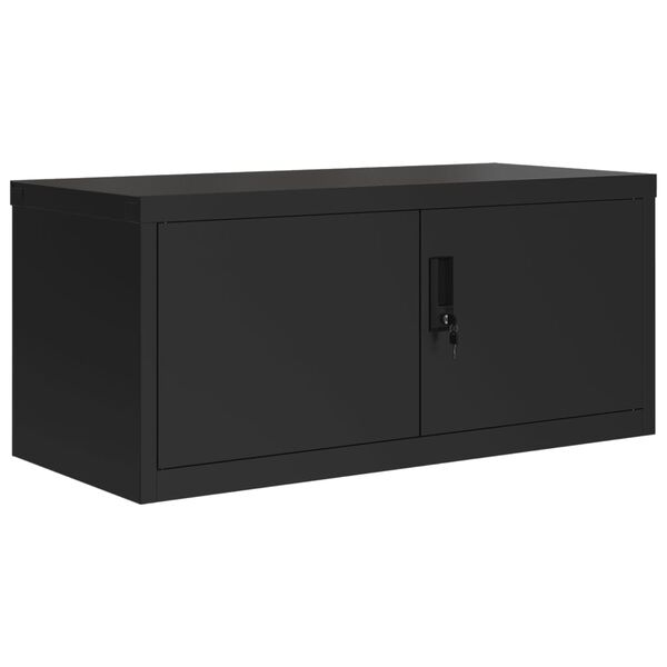 vidaXL File Cabinet Black Powder-coated Steel Medium File Cabinet