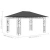 vidaXL Gazebo with Mosquito Net 13.1'x9.8'x9' Anthracite 0.6 oz/ft²