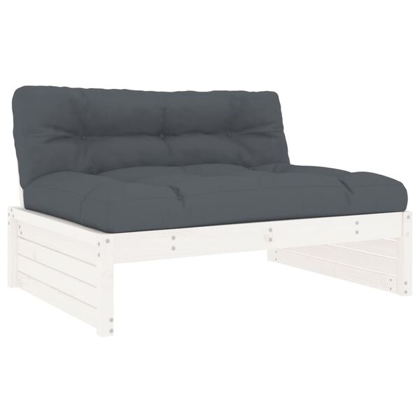 vidaXL Garden Lounge Set White, Anthracite