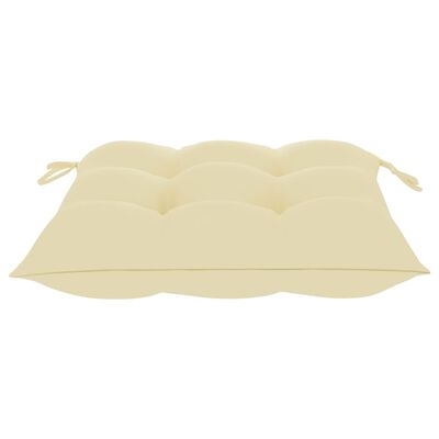 vidaXL Patio Chairs with Cream White Cushions 4 pcs Solid Teak Wood