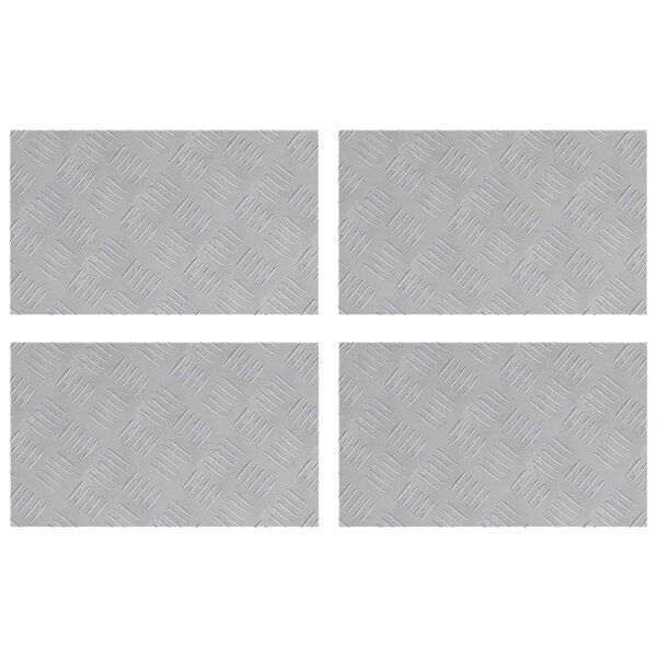 vidaXL Stair Tread Rectangular 4 pcs Silver 19.69 x 11.81 in Aluminium