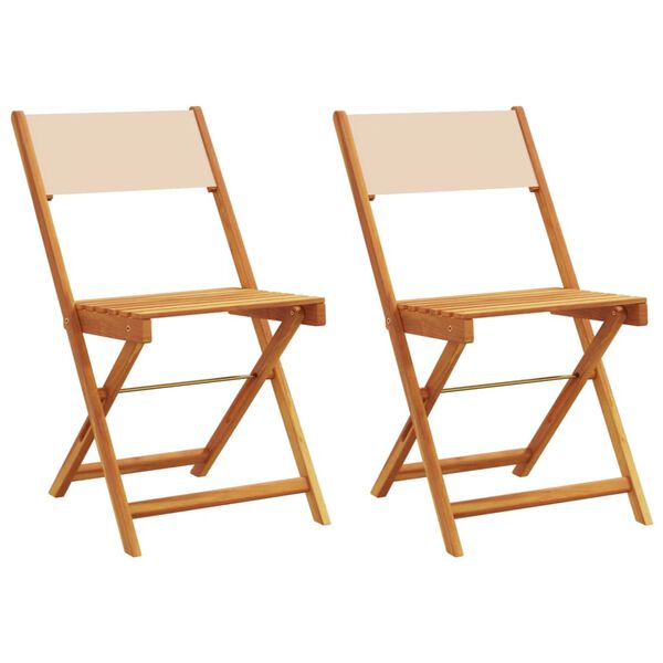 vidaXL Bistro Chair Set of 2 Beige