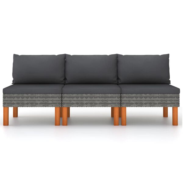 vidaXL Middle Sofa Grey