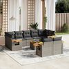 vidaXL Garden Sofa Set Grey PE rattan Large Adjustable Armrests