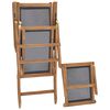 vidaXL Deck Chair Black Solid Teak Wood 59.8 in x 23.6 in x 35.4 in