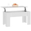 vidaXL Coffee Table White Engineered wood Medium Adjustable