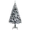 vidaXL Artificial Christmas Tree Green with flocked snow PVC, Metal